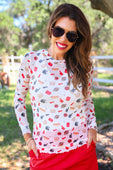 Alyssa Mesh Top- Red Tailgate - Jess Lea Boutique