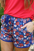 PREORDER-American Honey Floral Drawstring Everyday Shorts