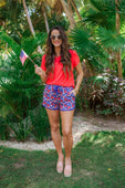 PREORDER-American Honey Floral Drawstring Everyday Shorts