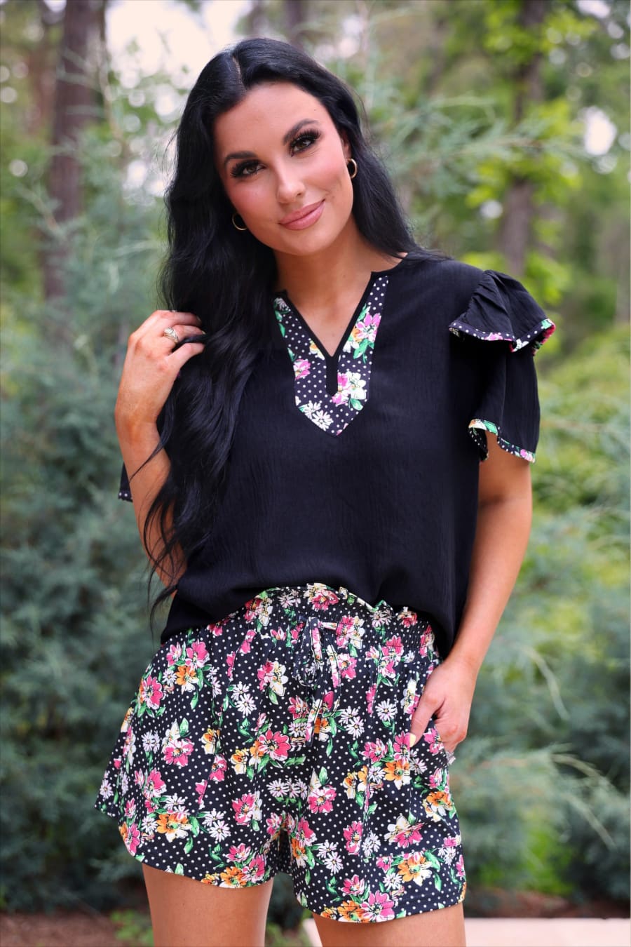 Ava Flutter Sleeve Blouse- Daisy Polka Dot - Jess Lea Boutique