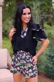 Ava Flutter Sleeve Blouse- Daisy Polka Dot - Jess Lea Boutique