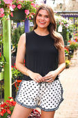 Banks Basic Lettuce Tank- Black - Jess Lea Boutique