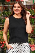 Banks Basic Lettuce Tank- Black - Jess Lea Boutique