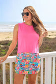 Banks Basic Lettuce Tank- Pink - Jess Lea Boutique