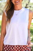 Banks Basic Lettuce Tank- White - Jess Lea Boutique
