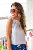 Banks Basic Lettuce Tank- White - Jess Lea Boutique