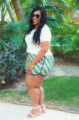 PREORDER-Beads And Bourbon Checkered Drawstring Everyday Shorts