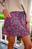 Berry Paisley Skort - Jess Lea Boutique