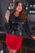 PREORDER-Betty Bow Top - Black Sequin - Jess Lea Boutique