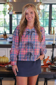 PREORDER- Betty Bow Top - Patterned In Plaid - Jess Lea Boutique