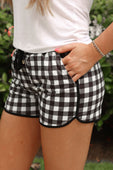 Black Gingham Everyday Shorts - Jess Lea Boutique