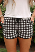 Black Gingham Everyday Shorts - Jess Lea Boutique