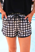 Black Gingham Everyday Shorts - Jess Lea Boutique