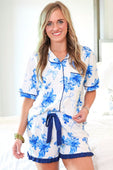 Blossom Short Sleeve Ruffle Pajama Set - Jess Lea Boutique