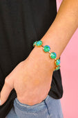 Blue Lagoon Round Crystal Bracelet - Jess Lea Boutique