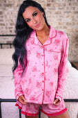 Blushing Blooms Ruffle Pajama Set - Jess Lea Boutique