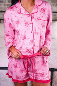 Blushing Blooms Ruffle Pajama Set - Jess Lea Boutique