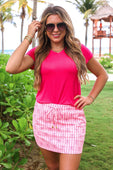 Bow Stripes Skort - Jess Lea Boutique
