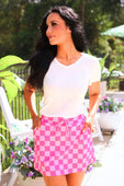Bubblegum Checkered Skort - Jess Lea Boutique
