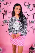 PREORDER- Bubblegum Checkered Skort - Jess Lea Boutique
