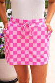 Bubblegum Checkered Skort - Jess Lea Boutique