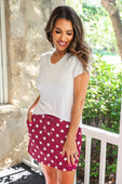 Burgundy Polka Dot Skort - Jess Lea Boutique