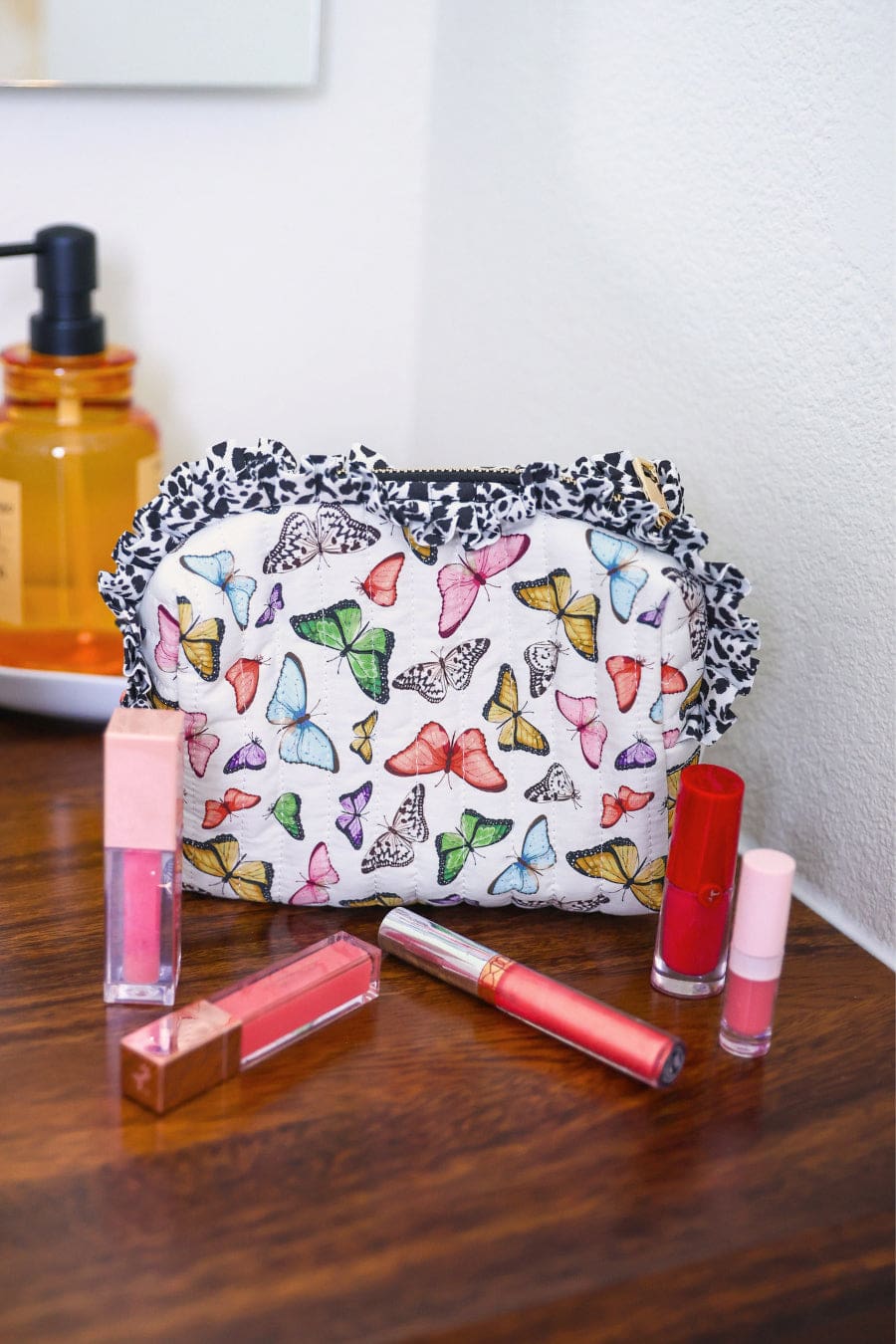 Butterfly Bliss Quilted Ruffle Bag - Jess Lea Boutique