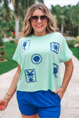 By The Sea Sequin Patch Top - Jess Lea Boutique