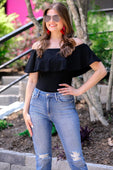 Camry Ruffle Bodysuit - Jess Lea Boutique