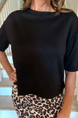 Casual Upgrade Half Sleeve Top, Black - Jess Lea Boutique