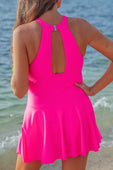 Chasing Sunshine Skirted Swimsuit- Neon Pink - Jess Lea Boutique
