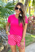 Checked Out Checkered Drawstring Everyday Shorts - Jess Lea Wholesale