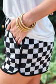 PREORDER-Checkerboard Checkered Drawstring Everyday Shorts - Jess Lea Boutique