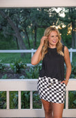 Checkerboard Checkered Skort - Jess Lea Boutique
