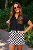 PREORDER-Checkerboard Checkered Skort - Jess Lea Boutique