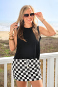 Checkerboard Checkered Skort - Jess Lea Boutique