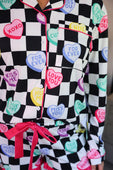 Checkered Conversation Hearts Ruffle Pajama Set - Jess Lea Boutique