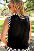 Checkmate Ribbed Tank- Black - Jess Lea Boutique
