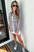 Chelsey Button Up Top, Leopard - Jess Lea Boutique