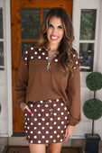 Chocolate Polka Dot Skort - Jess Lea Boutique