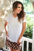 Chocolate Polka Dot Skort - Jess Lea Boutique