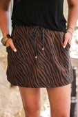 Chocolate Zebra Skort - Jess Lea Boutique