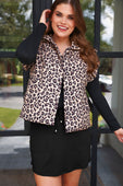 PREORDER- Clara Leopard Puffer Vest - Jess Lea Boutique