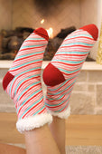 Cozy Cabin Socks- Candy Cane Stripes - Jess Lea Boutique