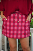 Cranberry Gingham Skort - Jess Lea Boutique