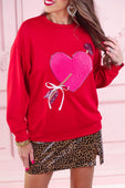 Cross My Heart Chenille Patch Pullover - Jess Lea Boutique