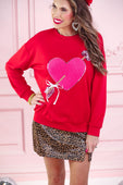 Cross My Heart Chenille Patch Pullover - Jess Lea Boutique
