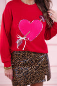 Cross My Heart Chenille Patch Pullover - Jess Lea Boutique