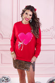 Cross My Heart Chenille Patch Pullover - Jess Lea Boutique