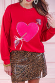 Cross My Heart Chenille Patch Pullover - Jess Lea Boutique